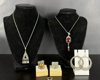 47.01g Sterling Silver 925 Jewelry Necklaces, Rings Earrings