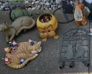 CatThemed Garden Decor Figurine Collection