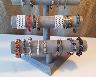 Fashion Bracelet Collection with Beaded, Stretch Chain Styles 22 Pieces