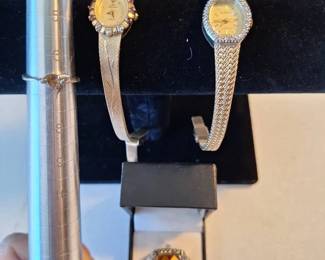 Ladies Wristwatch Pair, Watch Ring Fashion Ring
