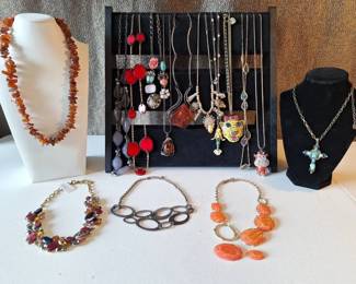 Necklace Collection with Statement, Pendant AmberTone Styles