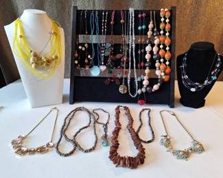Necklace Collection with Beaded, Wood Statement Styles