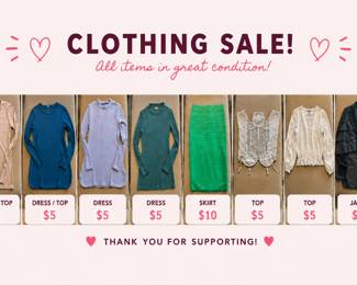 Gently used women's clothing in excellent condition. Name brands, casual, business, dressy, and formal styles available in a variety of sizes. Clean, stylish pieces at amazing estate sale prices. New items added throughout the sale.