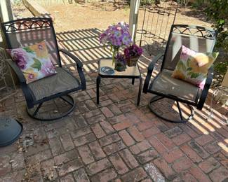 Outdoor Chairs, Dining Table and Chaise
