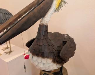 Pelican on a stand
