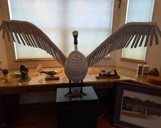 Very large metal art. Swan