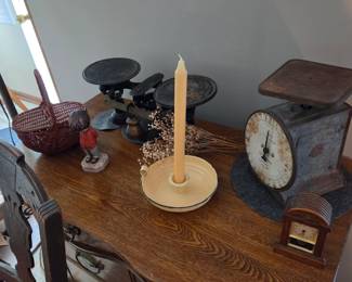 Antique scale, camber candlestick