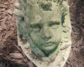 Antique cement Angel Head