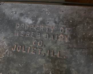 galvanized metal box Weber Dairy Co. located in Joliet, Illinois