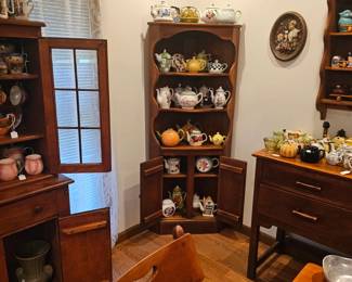 Corner Cbinet with Teapots