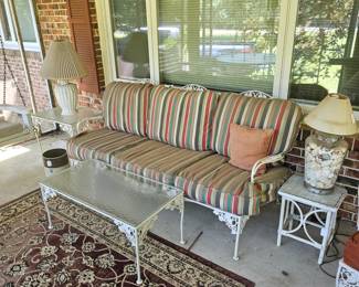Wrought Iron Sofa-Coffee Table-End Table