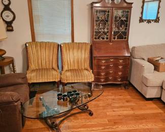 Chairs-Secretary-Glass Top Coffee Table