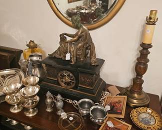 Marble and Bronze Mantle Clock