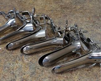 Stainless Steel Speculums, Qty 6, Sizes Small, Medium, And Large, Brands Include Abco, Vantage, Ger-Main, And Miltex 
