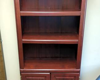 Bookcase With Three Shelves And Lower Cabinet, 71" x 30" x 13" 