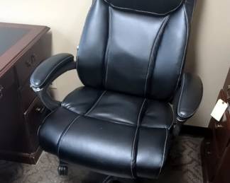 Rolling Padded Office Chair And Anti-Static Floor Mat 