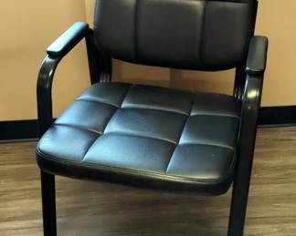 Black Tufted Upholstered Office Chair With Metal Frame 