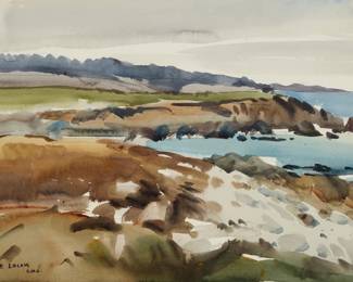 1166 Maurice Logan (1886-1977) Carmel by the Sea Watercolor on paper Signed lower left: Maurice Logan / A.N.A. Sight: 11 1/2 x 17 1/2in Estimate: $400 - $600