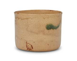1322 An East Asian studio pottery brush pot 20th century or later Impressed mark to interior and underside 3.375" H x 4.375" Dia. Estimate: $200 - $300