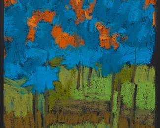 1400 Marshall Noice (b. 1952) "Jack's Ridge" Pastel on black paper Signed lower center: Noice; titled in black ink on the backing board "Jack's Ridge" 11 x 8 1/8in Estimate: $300 - $500