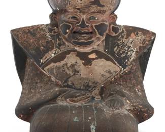 1359 A Japanese pottery fukusuke 20th century With inset glass eyes 16.5" H x 15" W x 10" D Estimate: $200 - $300