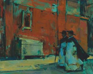 1116 Sergei Bongart (1918-1985) Two Dominican friars, France Oil on canvas Unsigned 30 x 40in Estimate: $500 - $700