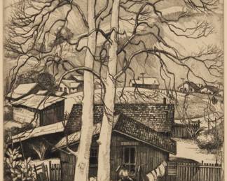 1222 Cornelis Botke (1887-1954) "In Wheeler Canyon," 1939 Etching on paper From the edition of unknown size Signed and titled in pencil in the lower margin: Cornelius Botke Plate: 11 7/8 x 8 7/8in; Sight: 12 1/8 x 9 1/8in Estimate: $500 - $700