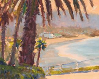 1397 Saim Caglayan (b. 1949) "Heisler Park" (Laguna Beach, CA) Oil on Masonite Signed lower left: Saim; titled by repute 14 x 11in Estimate: $300 - $500