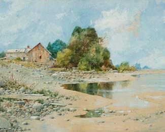 1165 William Louis Sonntag Jr (1869-1898) "Minus Tide" Watercolor on paper Signed lower left: W.L. Sonntag Jr.; titled by repute Sight: 13 3/4 x 20 3/4in Estimate: $500 - $700