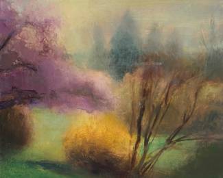 1201 Suzanne Wiggin (b. 1962) "Spring," 2000 Oil on panel Signed, titled, dated, and inscribed verso: S. Wiggin / Suzanne Wiggin / 2000 10 x 12in Estimate: $200 - $300