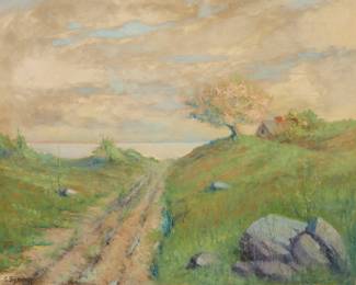 1178 In the manner of George Gardner Symons (1861-1930) Path in a landscape Oil on canvas Bears signature lower left: G. Symons 22 x 28in Estimate: $600 - $800