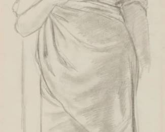 1042 Attributed to Frederick Leighton (1830-1896) Standing draped figure Pencil on paper Unsigned Sheet: 12 1/2 x 5 1/8in Estimate: $200 - $300