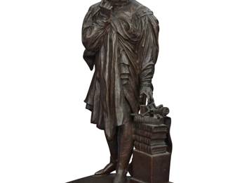 1030 Pierre-Jean David (1788-1856) "Ambroise Paré," 1840 Patinated bronze Signed, titled, and dated in the casting: P. J. DAVID; foundry mark: Eck et Durand 19.125" H x 8" W x 7" D Estimate: $500 - $700