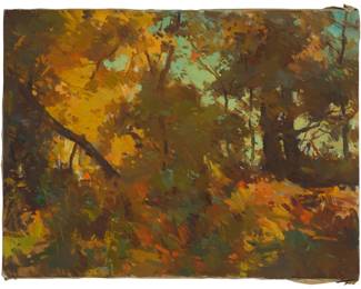 1113 Sergei Bongart (1918-1985) Fall foliage Oil on canvas Unsigned 30 x 40in Estimate: $500 - $700