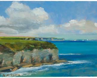 1142 Malcolm Ludvigsen (b. 1946) "Flamborough Head, Yorkshire," 2007 Oil on board Signed lower left: Ludvigsen; signed again, titled, and dated "2007," verso 12 x 16in Estimate: $300 - $500