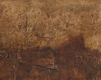 1215 Louis Bassi Siegriest (1899-1989) "Desert Cliff," 1961 Oil and mixed media on panel Signed, titled, and dated, all verso: Siegriest 61 11 1/4 x 16 1/4in Estimate: $300 - $500