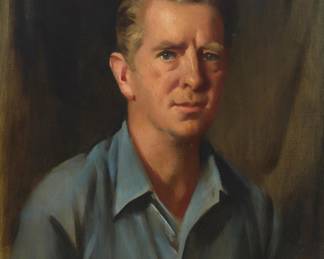 1253 John Young-Hunter (1874-1955) Portrait of a man, 1944 Oil on canvas Signed, dated, and inscribed lower left: J. Young-Hunter / 1944 / "Tucson" 26 x 20 1/4in Estimate: $500 - $700