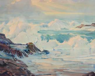 1018 Paul Lauritz (1889-1975) Seascape Oil on canvas Signed lower left: Paul Lauritz 24 x 36in Estimate: $700 - $900