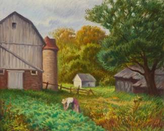 1244 Stanislaus Pociecha Poray (1888-1948) "Cabbage Patch" Oil on canvas Signed lower right: Stan Poray; titled on a label affixed to the frame's backing board 24 x 20in Estimate: $500 - $700