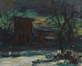 1115 Sergei Bongart (1918-1985) Winter scene Oil on canvas Signed upper left: Sergei Bongart 24 x 30in Estimate: $500 - $700