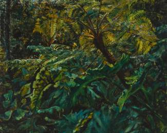 1399 Guido Fulignot (1900-1986) Jungle interior, 1961 Oil on canvas Signed and dated lower right: Fulignot 61 51 3/4 x 48in Estimate: $600 - $800