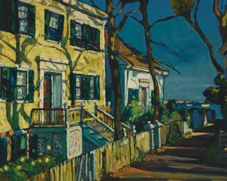 1407 William J. Potter (1883-1964) "Provincetown, Massachusetts" Oil on board Appears unsigned; titled in pencil and on a typewritten label from the Los Angeles County Museum of Art, all verso 16 x 20in Estimate: $500 - $700