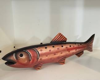 Carved Wooden Fish Spearing Decoy