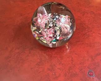 Studio Art Glass Floral Paperweight