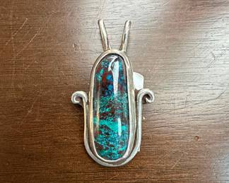 Sterling Silver and Azurite-Malachite Pendant