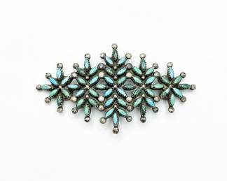 Native American Zuni Turquoise Petit Point Brooch/Pendant