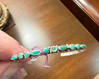 Native American Turquoise Sterling Silver Cuff Bracelet