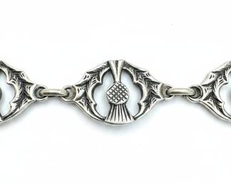 Art Nouveau Sterling Silver Thistle Bracelet