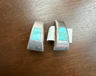 Southwestern Sterling Silver and Turquoise Earrings