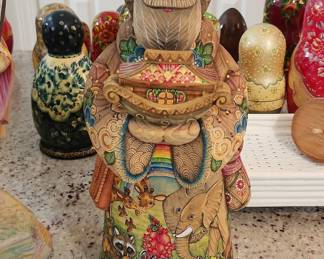 Russian Folk Art Wooden Figurine - Noah's Ark Theme
